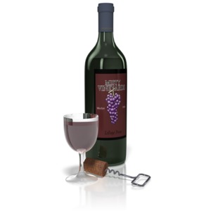 Wine And Glass Set PowerPoint clipart graphic preview.