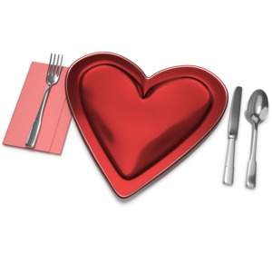 Heart Plate Setting PowerPoint clipart graphic preview.