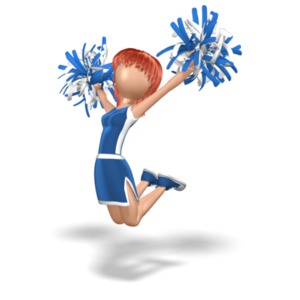 Cheerleader Jump PowerPoint clipart graphic preview.