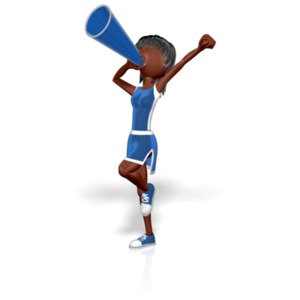 Cheerleader Megaphone PowerPoint clipart graphic preview.