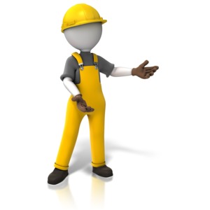 Construction Worker Display PowerPoint clipart graphic preview.