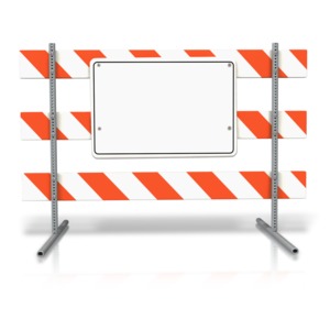 Stand Up Road Sign Blank PowerPoint clipart graphic preview.