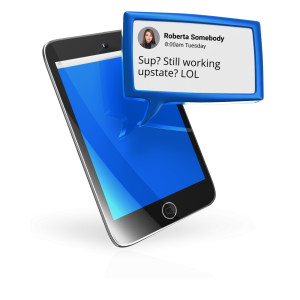 Smart Phone Texting Block Text Customizable PowerPoint clipart graphic preview.