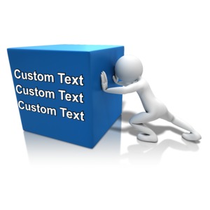 Pushing Heavy Box Text Customizable PowerPoint clipart graphic preview.
