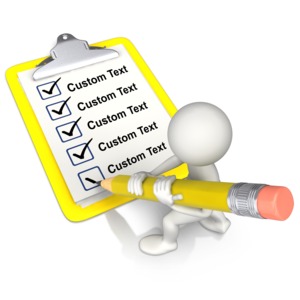 Check It Off The List Text Customizable PowerPoint clipart graphic preview.
