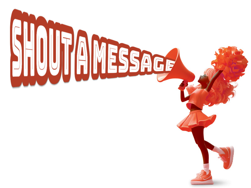 High-resolution customizable clipart of Cheerleader Custom Text, designed for high-energy corporate team building, health and fitness promotions, and motivational athletic slide layouts.