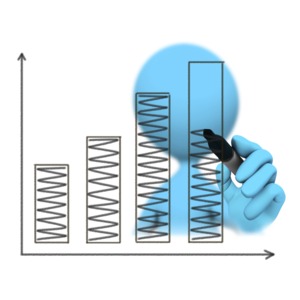 Figure Drawing Bar Graph Increase PowerPoint clipart graphic preview.