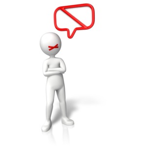 Figure No Talking Symbol PowerPoint clipart graphic preview.