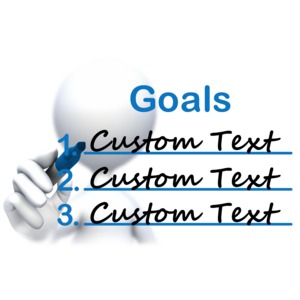 Stick Figure Drawing Goals Text Customizable PowerPoint clipart graphic preview.