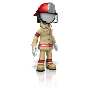 Firefighter Stand PowerPoint clipart graphic preview.