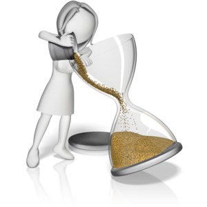 Female Filling Hourglass PowerPoint clipart graphic preview.