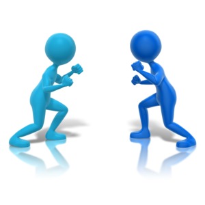 Fighters Ready Faceoff PowerPoint clipart graphic preview.