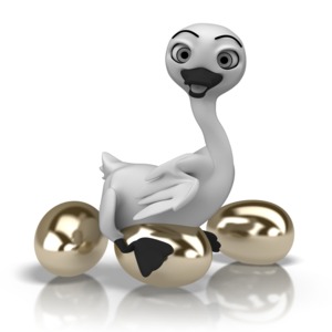 Goose Golden Eggs PowerPoint clipart graphic preview.