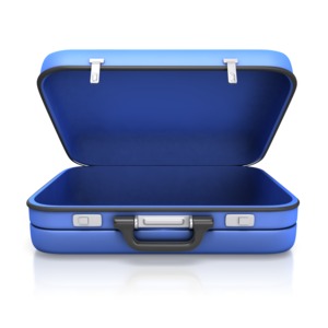 Empty Suitcase PowerPoint clipart graphic preview.