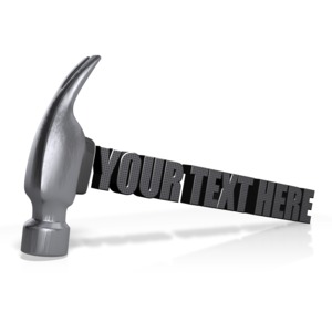 Hammer Text Handle Customizable PowerPoint clipart graphic preview.