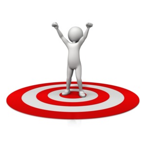 Figure Celebration On Target PowerPoint clipart graphic preview.