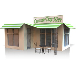 Corner Store Text Customizable PowerPoint clipart graphic preview.