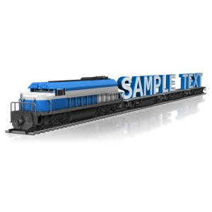 Train Haul Text Customizable PowerPoint clipart graphic preview.