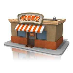 Open Store Front PowerPoint clipart graphic preview.