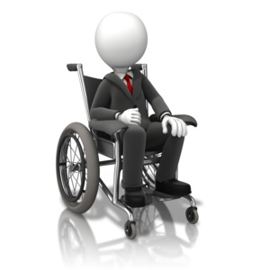 Business Figure Wheelchair PowerPoint clipart graphic preview.