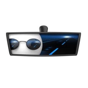 Figure Rear View Mirror PowerPoint clipart graphic preview.