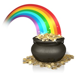 Shiny Rainbow Gold PowerPoint clipart graphic preview.