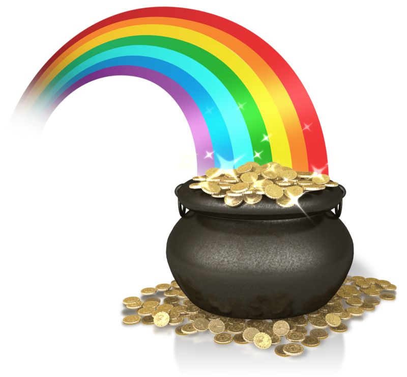 High-resolution clipart illustration of Shiny Rainbow Gold, designed for seasonal marketing campaigns, corporate event presentations, and holiday promotions.