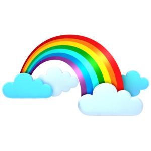 Rainbow In The Clouds PowerPoint clipart graphic preview.