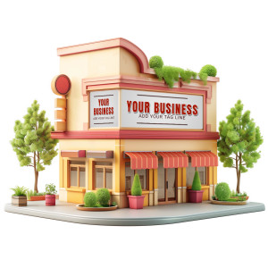 Retail Store  Sign Customizable PowerPoint clipart graphic preview.