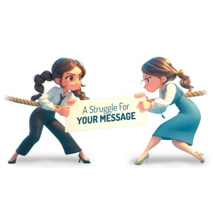 Tug of War Message Customizable PowerPoint clipart graphic preview.