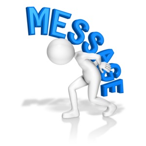 Stick Figure Carry Message Customizable PowerPoint clipart graphic preview.