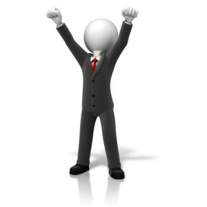 Business Celebration Arms Up PowerPoint clipart graphic preview.