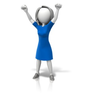 Woman Celebration Arms Up PowerPoint clipart graphic preview.