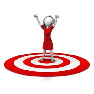 Woman Celebration On Target PowerPoint clipart graphic preview.
