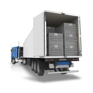 Semi Trailer Backup Boxes Text Customizable PowerPoint clipart graphic preview.