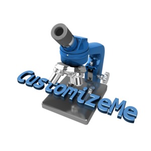 Microscope Text Customizable PowerPoint clipart graphic preview.