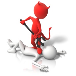 Held Down By Demons PowerPoint clipart graphic preview.