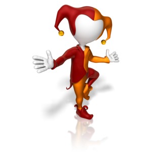 Jester Pose PowerPoint clipart graphic preview.