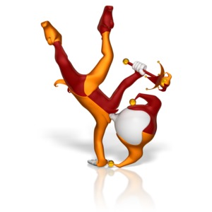 Jester Handstand PowerPoint clipart graphic preview.