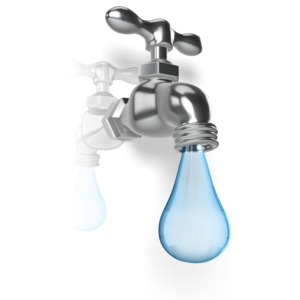 Water Faucet Drop PowerPoint clipart graphic preview.