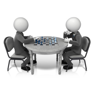 Competitor Playing Chess PowerPoint clipart graphic preview.