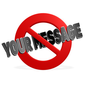 Prohibited Text Customizable PowerPoint clipart graphic preview.