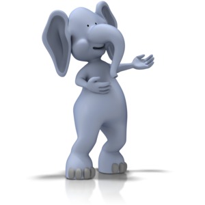 Elephant Presenting PowerPoint clipart graphic preview.