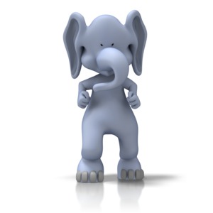 Tough Elephant PowerPoint clipart graphic preview.