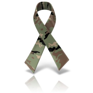 Army Camo Awareness Ribbon PowerPoint clipart graphic preview.