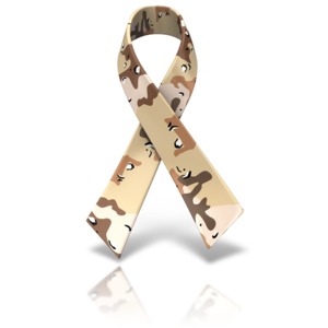 Desert Camo Awareness Ribbon PowerPoint clipart graphic preview.
