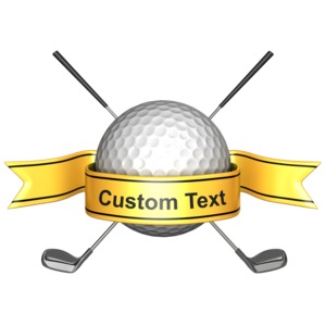Custom Golf Banner Customizable PowerPoint clipart graphic preview.
