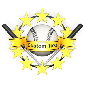 Custom Baseball Banner Customizable PowerPoint clipart graphic preview.
