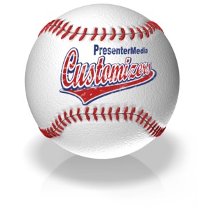 Baseball Text Customizable PowerPoint clipart graphic preview.