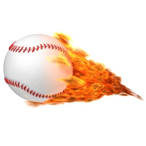 Baseball Flaming PowerPoint clipart graphic preview.